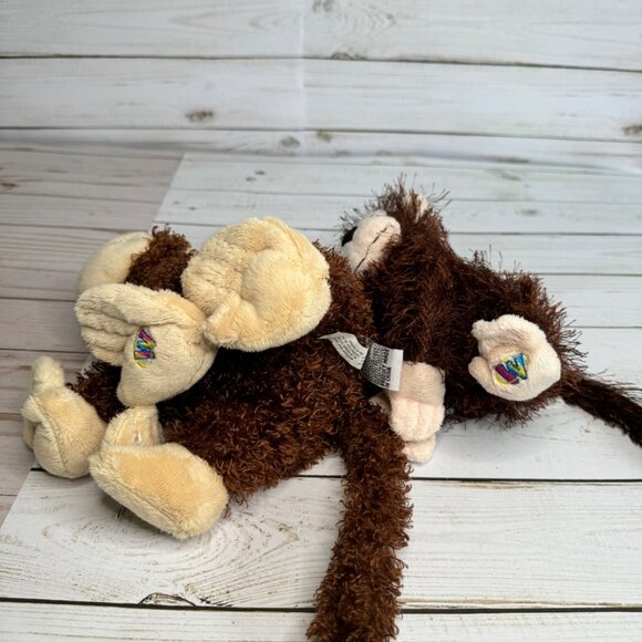 Pair Of Ganz Cheeky Monkey 7" Plush Toys - Brown & Tan - Soft Stuffed Animals - Picture 5 of 10